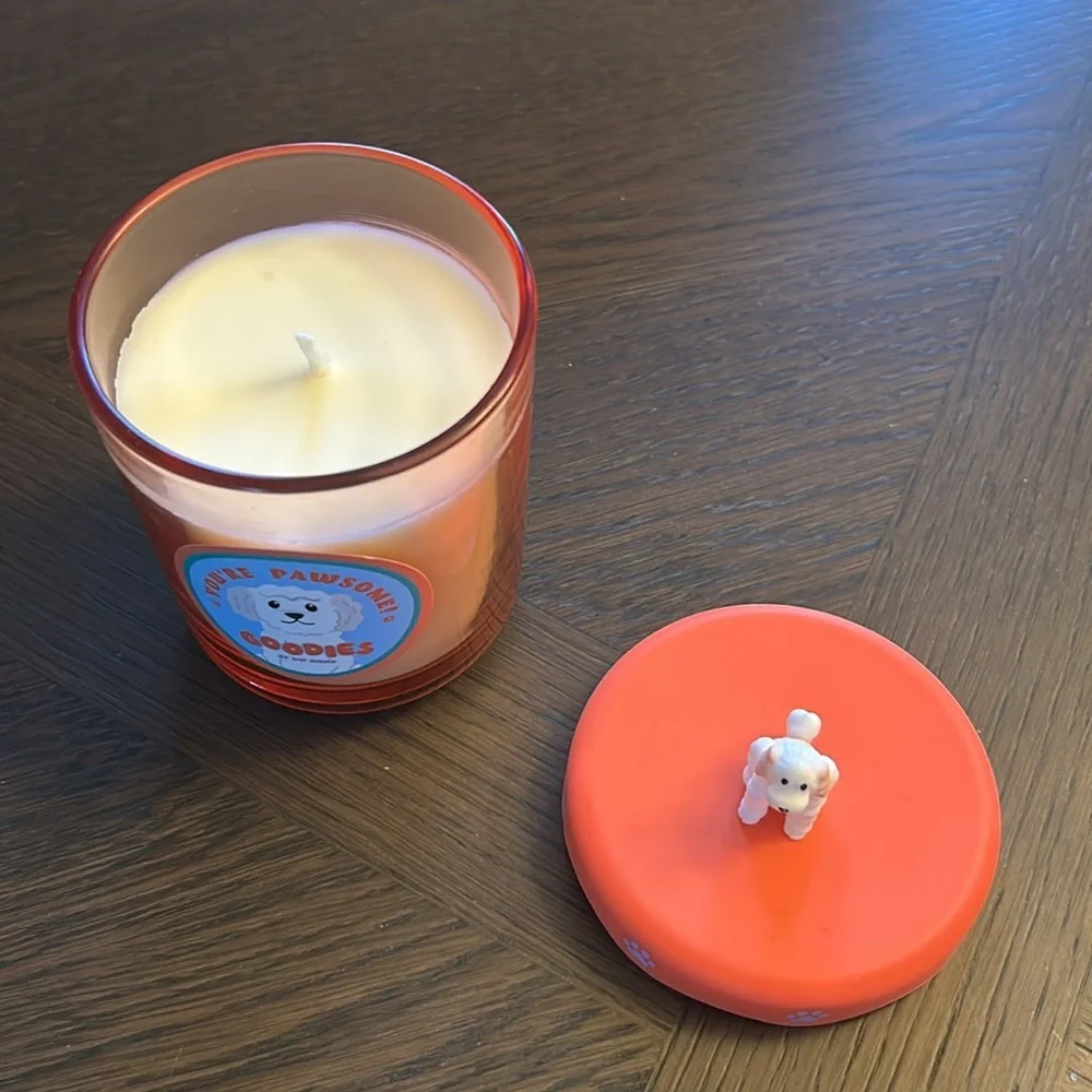 Orange Candle with Dog Lid
